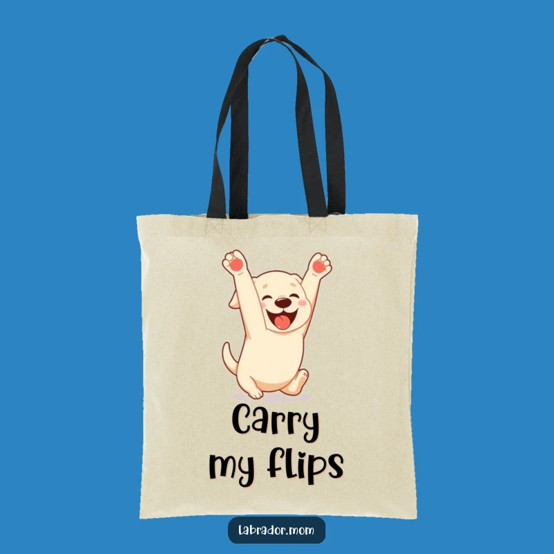 Funny Kawaii Labrador Tote Bag - Playful Somersault Dog Bag