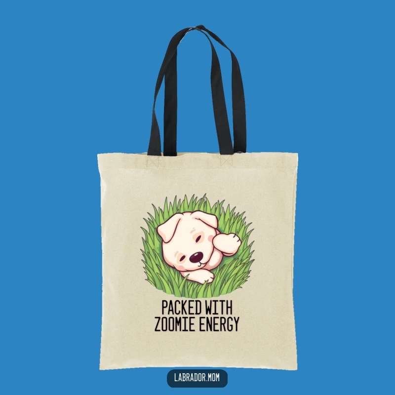Funny Kawaii Labrador Tote Bag: Rolling in Grass, Cute Accessory Gift