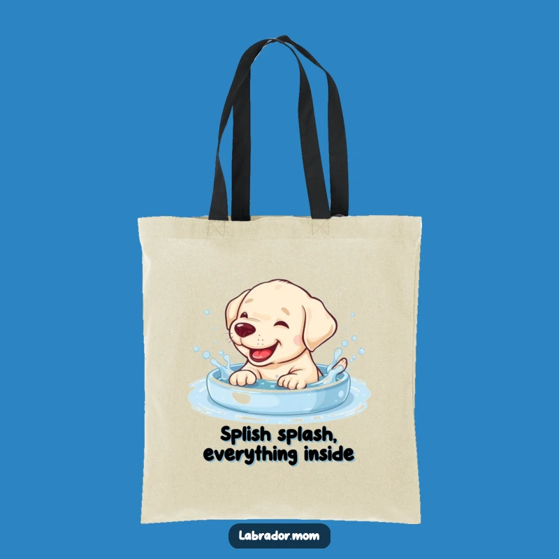Funny Giggling Labrador Cub Tote Bag - Pool Party Style, Practical Gift!